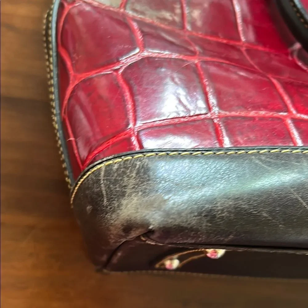 Dooney & Bourke vintage Croc-Embossed Red Handbag
